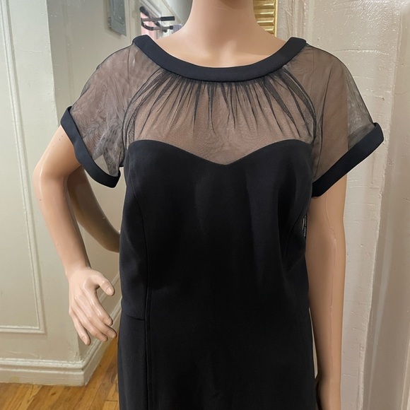 Maggy London Black Midi Dress with Sheer Detail - Picture 5 of 14